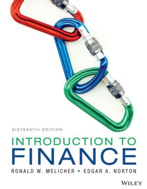 Introduction to Finance 16th 16E Ronald Melicher
