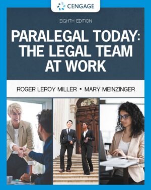 Paralegal Today the Legal Team at Work 8th 8E Roger LeRoy Miller Mary Meinzinger