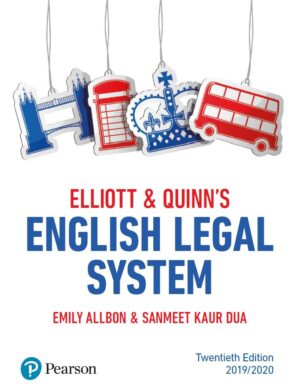 Elliott and Quinns English Legal System 20th 20E Emily Allbon